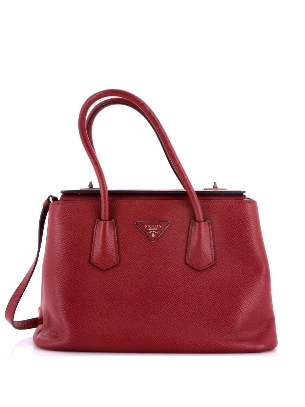 Prada Turnlock Cuir Twin Tote Saffiano #349241P12B